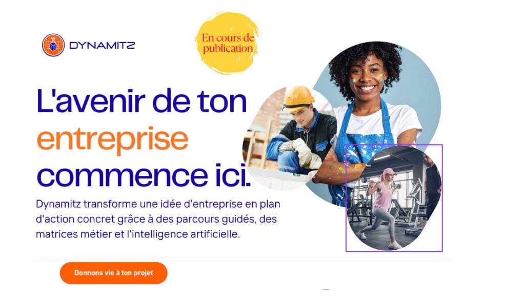 Capture d'écran de la plateforme Dynamitz réalisée avec JWL Marketing